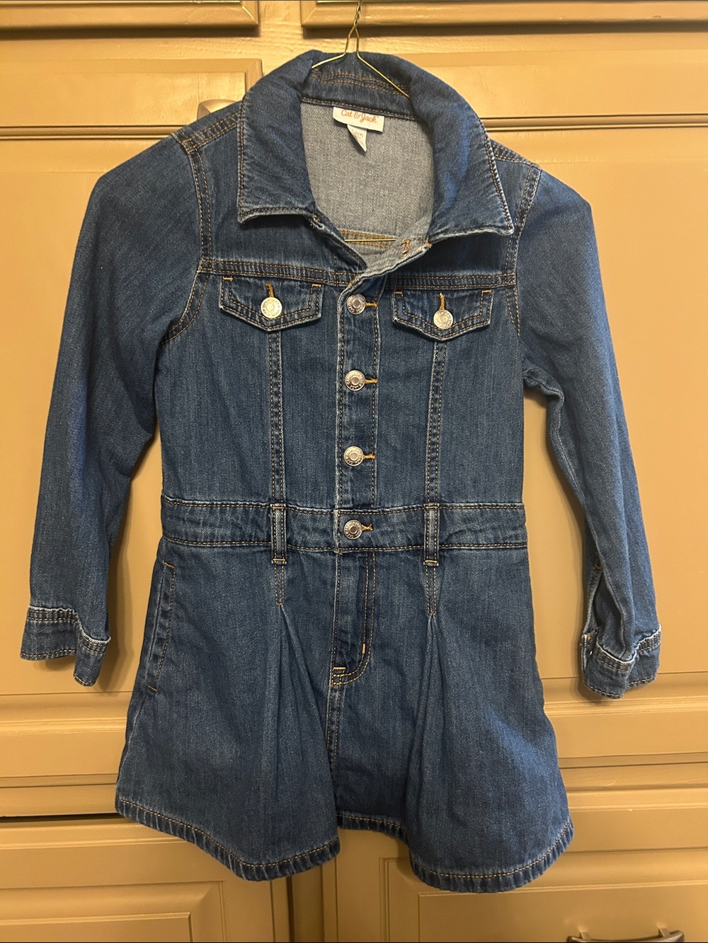 Cat & Jack Girls' Blue Denim Jacket Dress